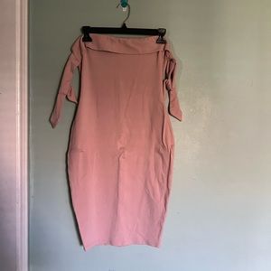 Rose off the shoulder mini dress